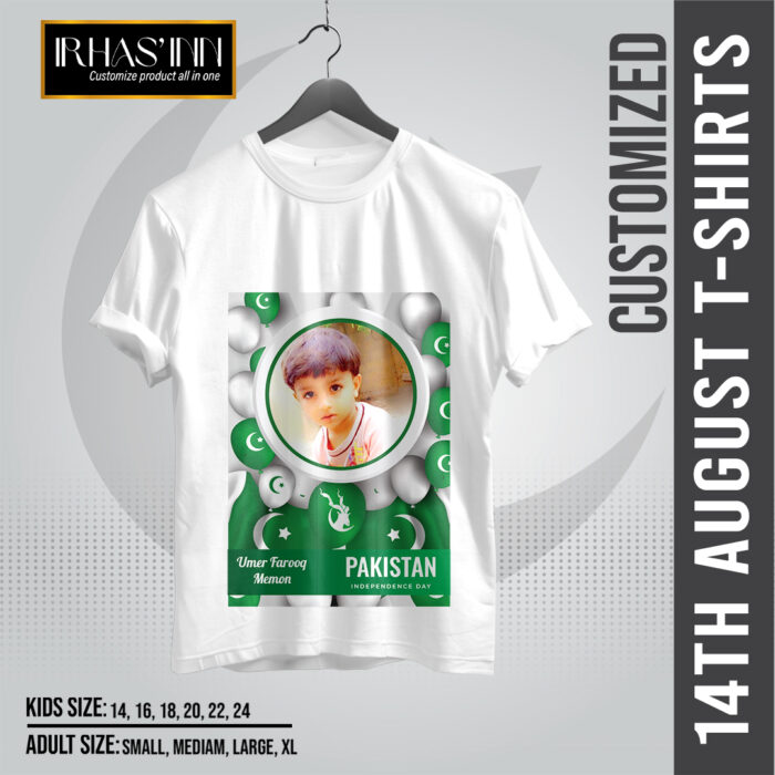 Customized T-Shirt 14th August | Happy Independence Day | Jashan-e-Azadi by Irha's Inn | Design-09