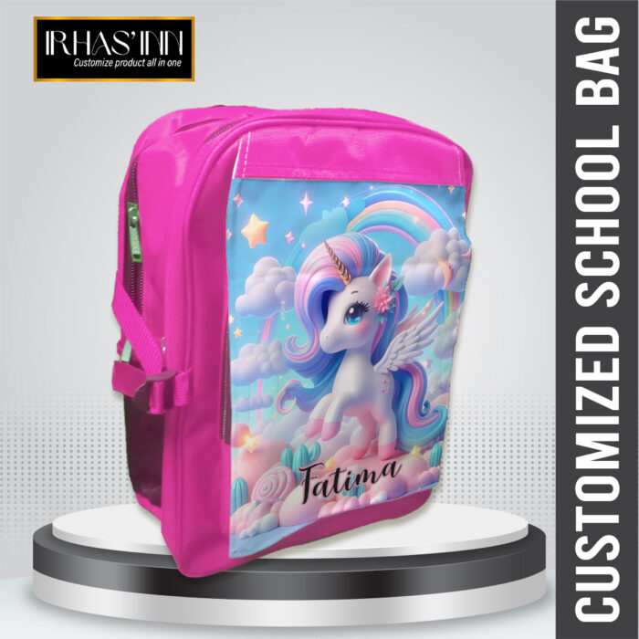 Customized School Bag for Kids – Personalized Name & Picture | Unique Design Backpack - Image 3